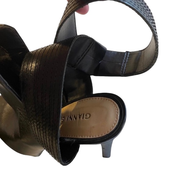 GIANNI BINI Black Ankle Strap Stiletto Heel Booties Women’s Size 5.5 - Picture 6 of 12